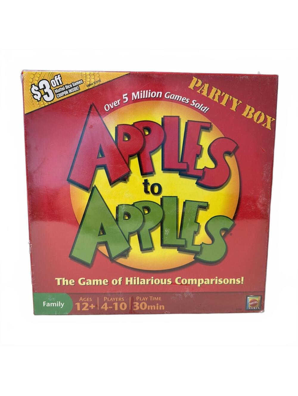 Apples to Apples by Mattel Party Box Game Ages 12+ 4-10 Players Brand New Sealed